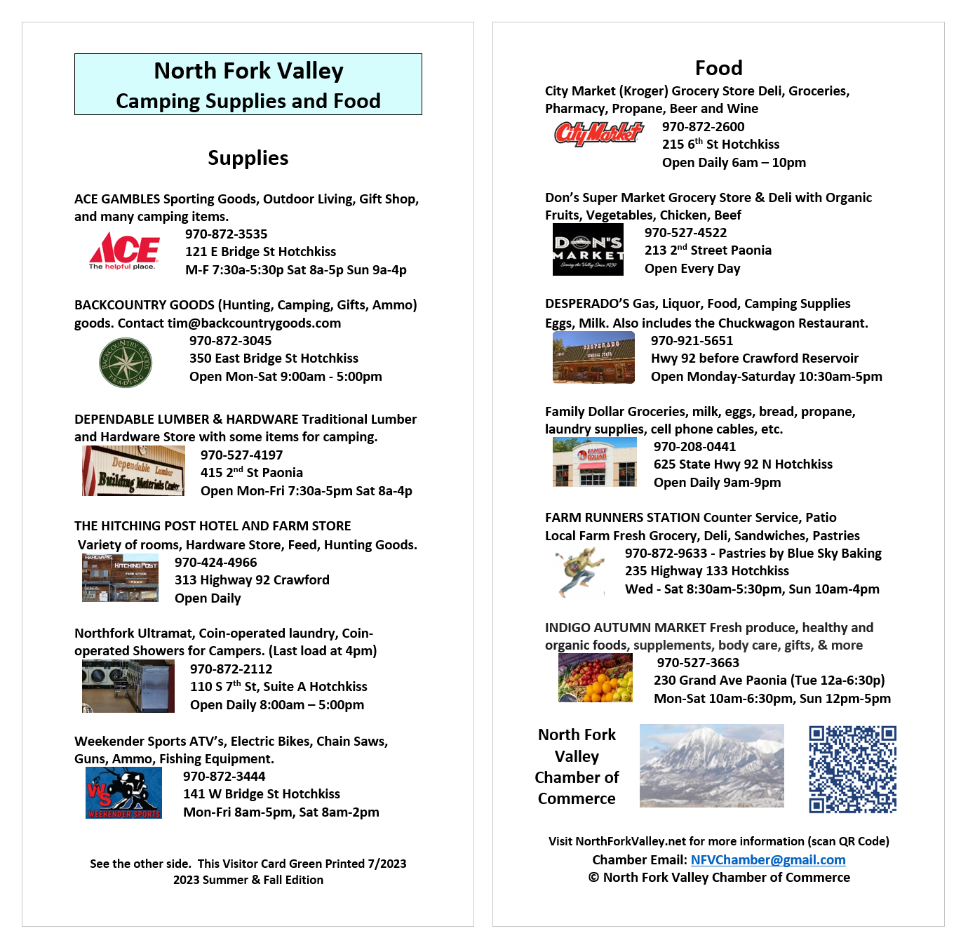 The North Fork Valley of Colorado website is published by the North